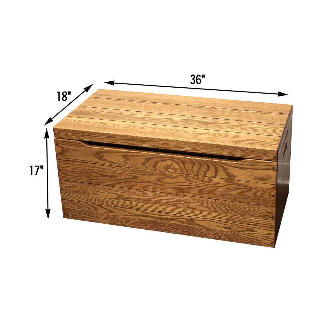 Hobby Toy Box in Solid Oak Wood with Fruitwood Stain