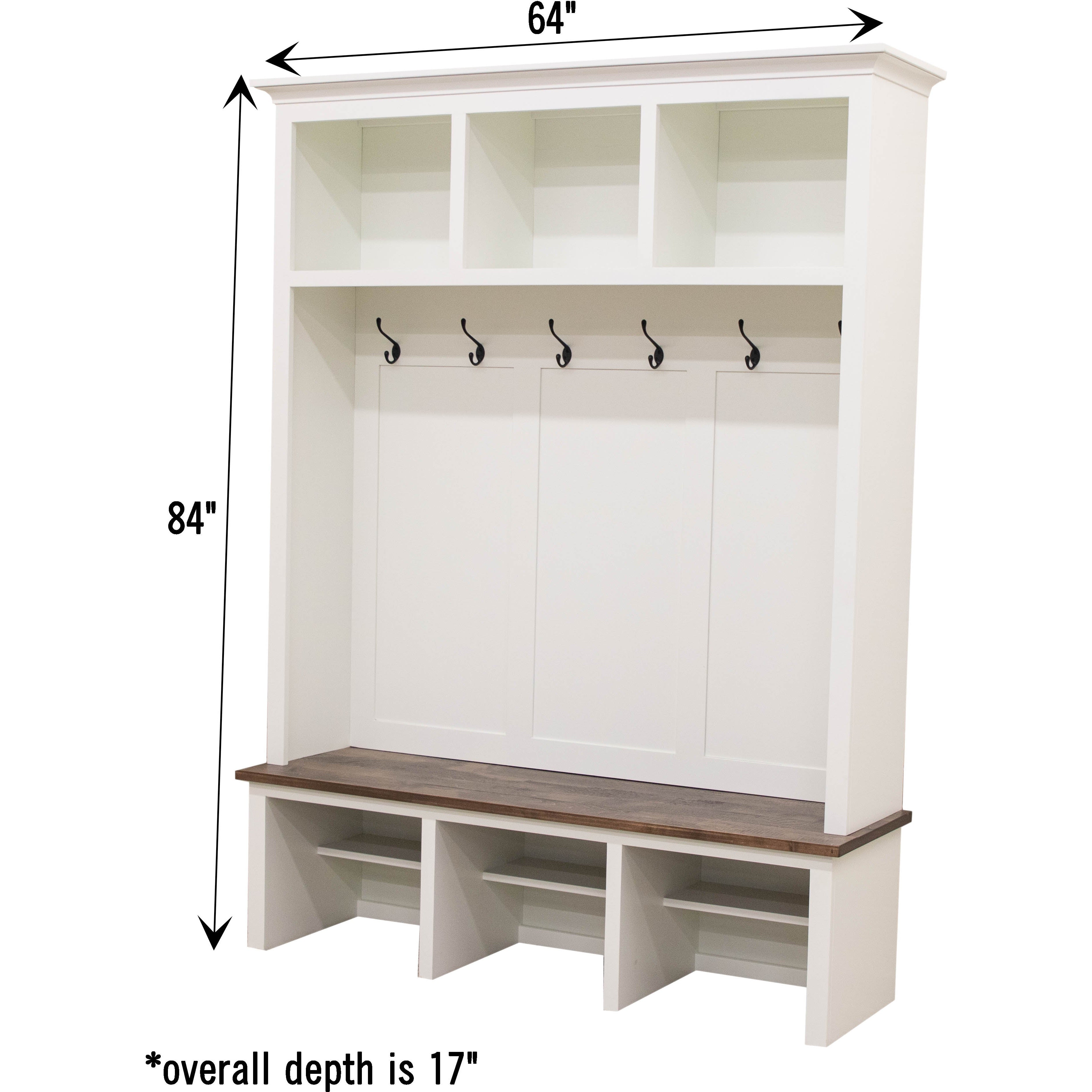 Weston White & Maple Wood Hall Tree Bench